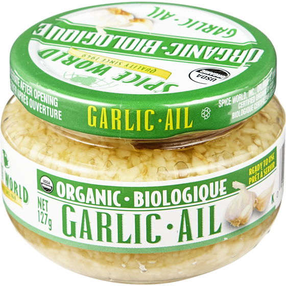 null Ail émincé biologique 128 g, 3,91 $/100g