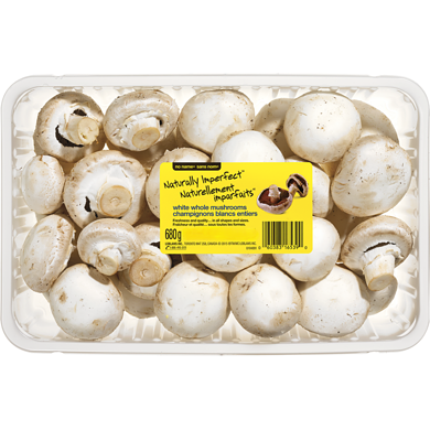 No Name Naturally Imperfect White Mushrooms 680 g, $0.74/100g