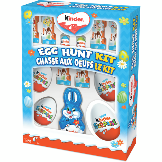 Kinder Easter Egg Hunt Kit (Classic), Easter Eggs with Surprise Kids Toys, Chocolate Bars, Mini eggs and Chocolate Bunny, 14 treats 186 g, $6.45/100g