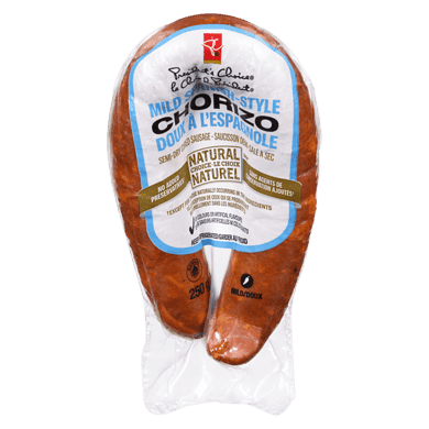 President's Choice Mild Spanish-Style Chorizo 250 g, $4.00/100g
