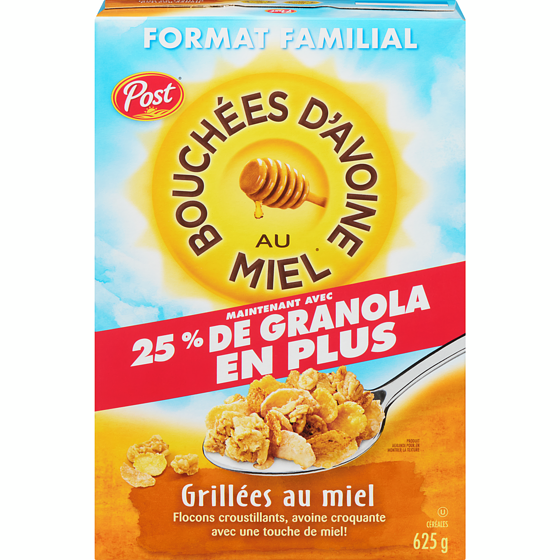 Post Bouchées d’avoine au miel grillées au miel 625 g, 1,04 $/100g