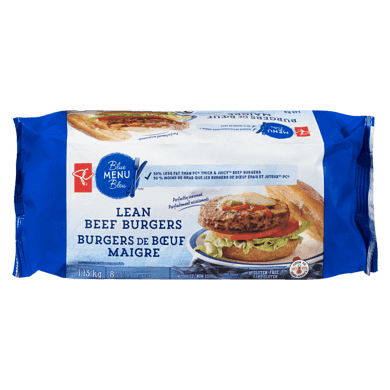 PC Menu Bleu Burgers de boeuf maigre 1.13 kg, 2,21 $/100g