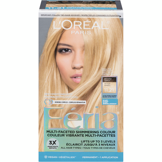 L'Oreal Paris Feria Hair Colour, Bad To The Blonde/Ultra Pearl Blonde 1 ea, $19.49/1ea