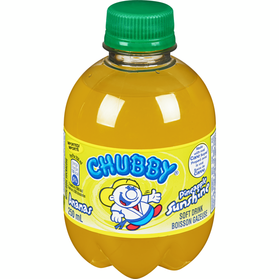 Chubby Pineapple Sunshine Soft Drink 250 ml, $0.28/100ml