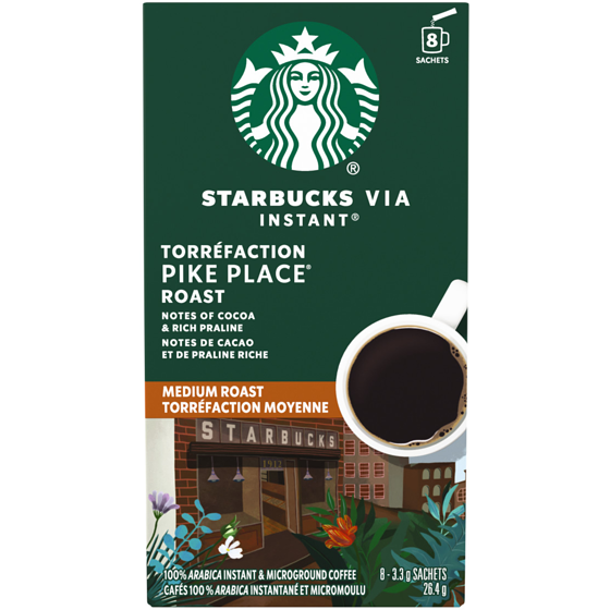 Starbucks Pike Place Roast Instant Coffee, Medium Roast 8 ea, $1.19/1ea
