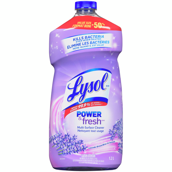 Lysol Nettoyant tout-usage, À verser, Lavande, Nettoyant multi surface 1.2 l, 0,42 $/100ml