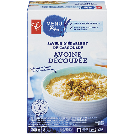 Avoine Découpée, Érable Et Cassonade PC Menu bleu