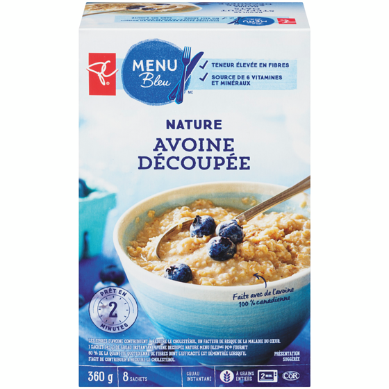 PC Menu Bleu Avoine découpée nature 360 g, 1,11 $/100g