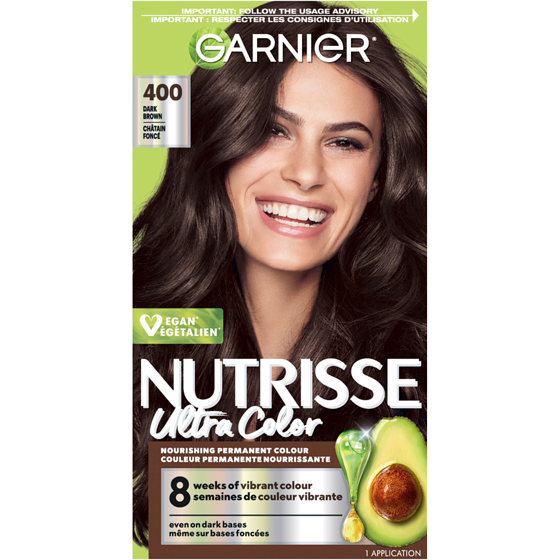 Garnier Nutrisse Ultra Color, Permanent Hair Dye, Dark Brown 1 ea, $12.99/1ea