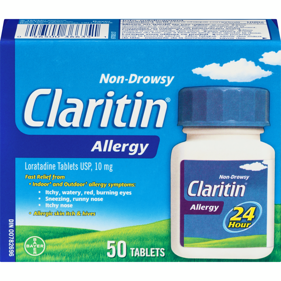 Claritin Allergy Medicine, 24-Hour Non-Drowsy Relief 50 ea, $0.72/1ea