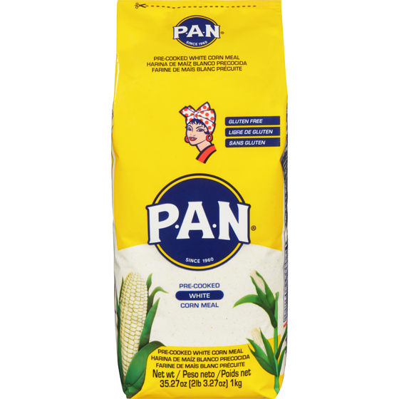 Pan Pre-Cooked White Corn Meal 1 kg, $0.43/100g