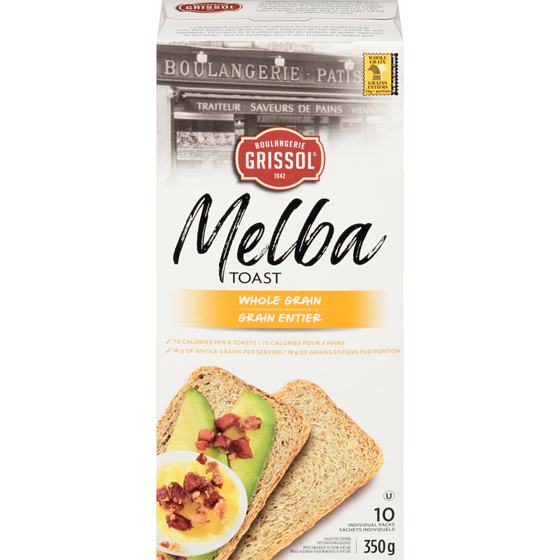 Grissol Melba Toast Whole Grain 350 g, $1.85/100g