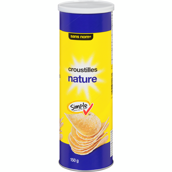 Sans Nom Croustilles nature 150 g, 1,50 $/100g