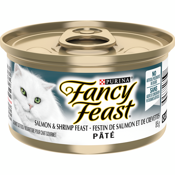 Purina Fancy Feast Pâté Festin de Saumon et de Crevettes, Nourriture Humide pour Chats 85 g 85 g, 1,06 $/100g