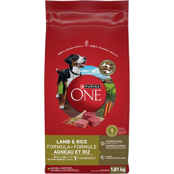 Purina ONE Formule Agneau et Riz, Nourriture Sèche pour Chiens 1,81 kg 1.81 kg, 0,72 $/100g