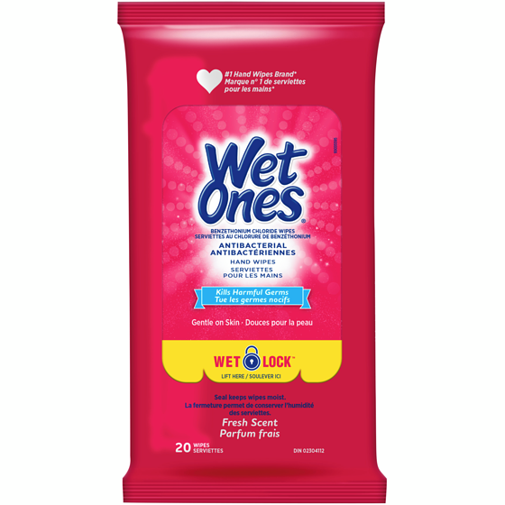 Wet Ones Antibacterial Wipes, Fresh Scent, Hand Wet Wipes 20 Wipes, Travel Pack 20 ea, $2.50/1ea