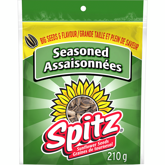 Spitz Graines de tournesol Assaisonnées 210 g, 1,80 $/100g