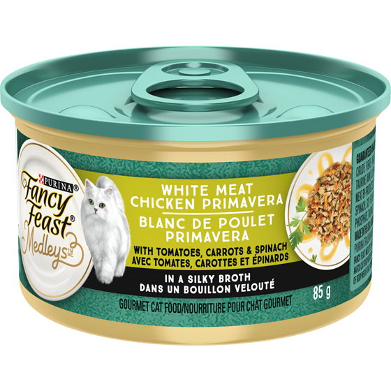 Purina Fancy Feast Medleys Blanc de Poulet Primavera dans une Bouillon Velouté, Nourriture Humide pour Chats 85 g 85 g, 1,06 $/100g