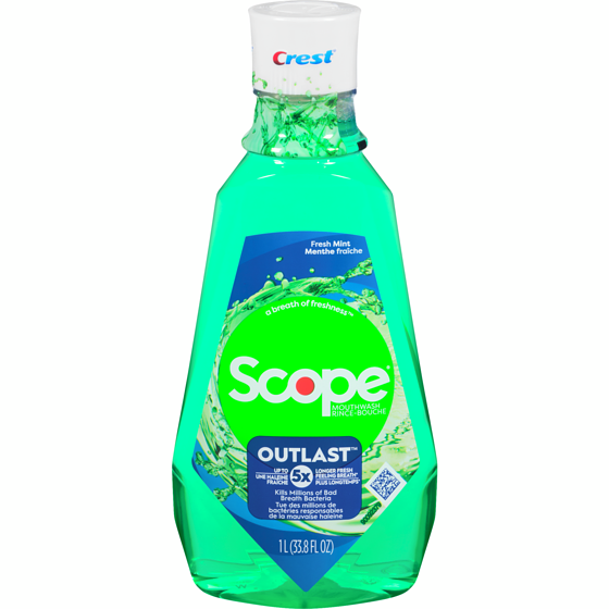 Crest Scope Outlast Mouthwash, Long Lasting Mint, 1 l, $0.80/100ml