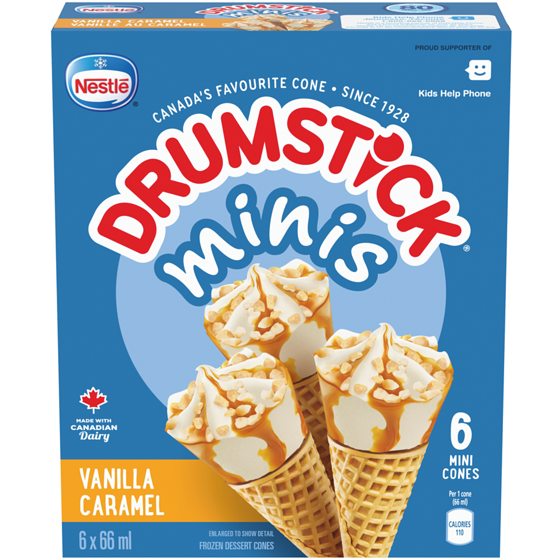 Nestlé Drumstick Minis Vanilla Caramel Cones 396 ml, $1.39/100ml
