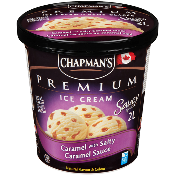 Chapmans Premium Saucy Spots Caramel with Salty Caramel Ice Cream 2 l, $0.45/100ml