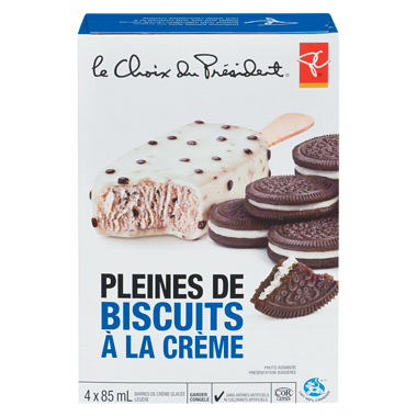 Barres De Crème Glacée Légère Pleine De Biscuits À La Crème PC