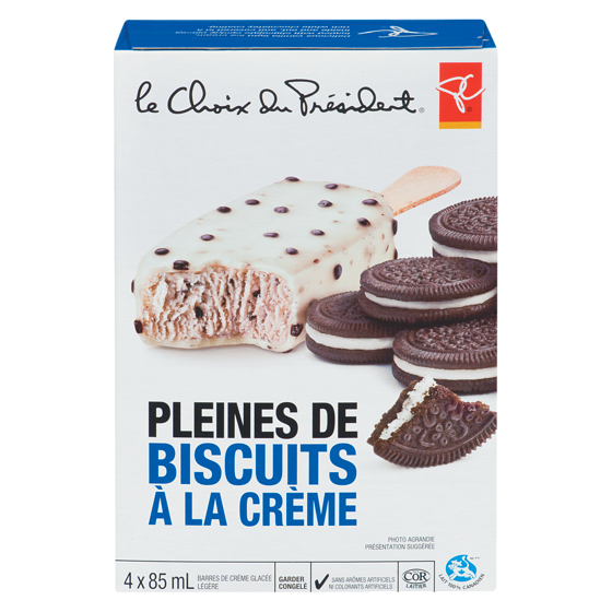 Barres De Crème Glacée Légère Pleine De Biscuits À La Crème PC