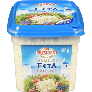 President Crumbled Feta Cheese 300 g, $4.26/100g