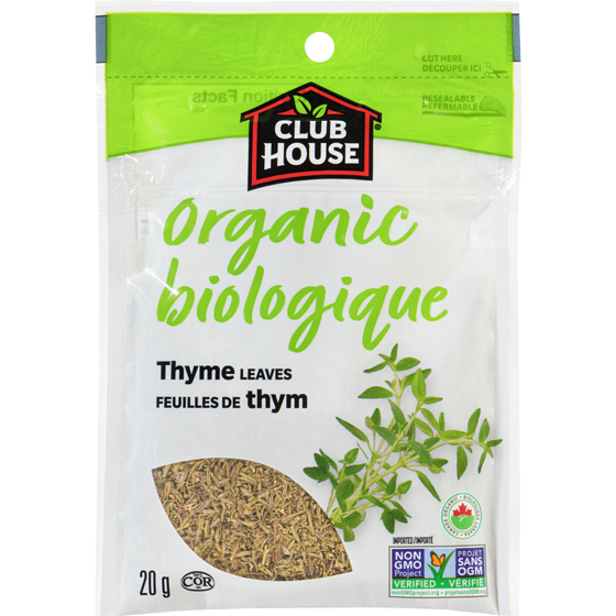 Club House Organic Thyme Leaves  20 g, $15.00/100g