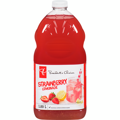 President's Choice Strawberry Lemonade 1.89 l, $0.19/100ml