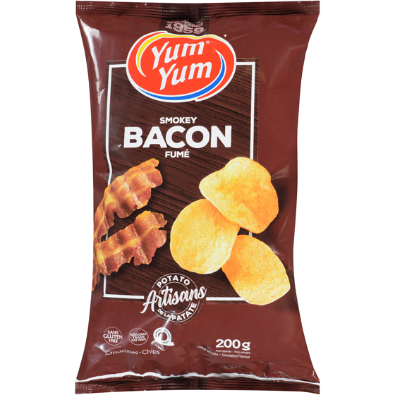Yum Yum Chips, Bacon 200 g, $2.25/100g