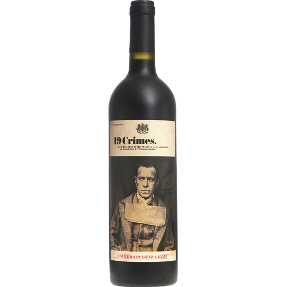 19 Crimes Cabernet Sauvignon (ID required at pick-up) 750 ml, $2.74/100ml