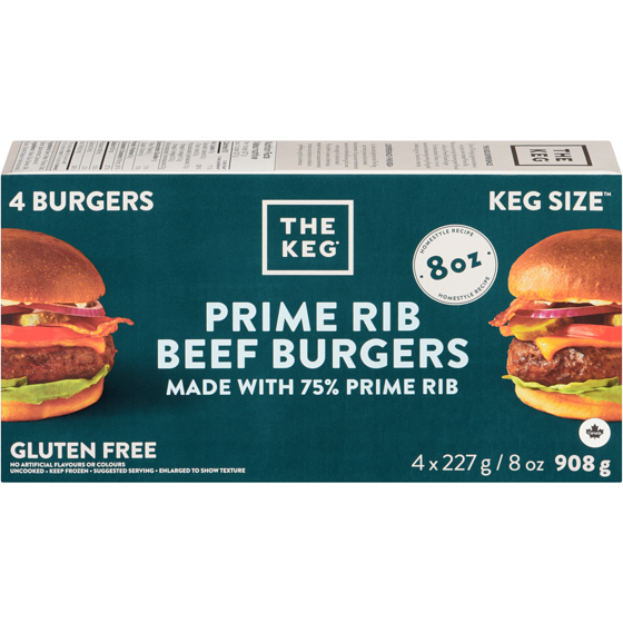 The Keg Prime Burger, 8OZ 908 g, $2.53/100g