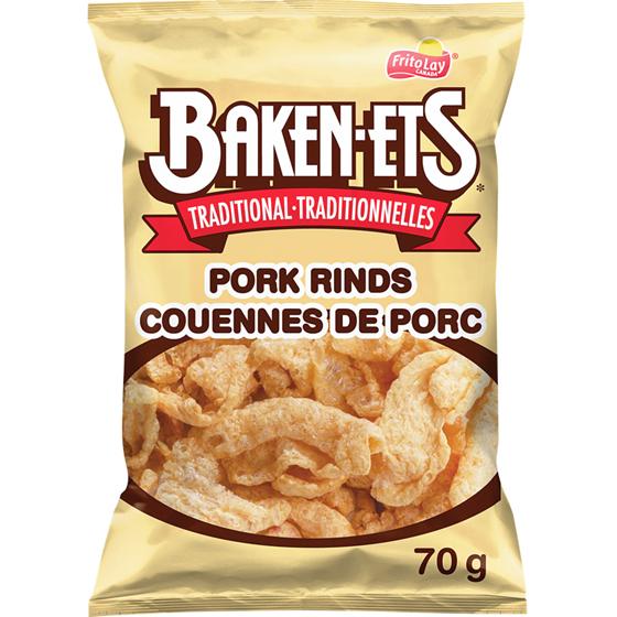 Baken-ets Couenne de porc Traditionnelles 70 g, 4,29 $/100g