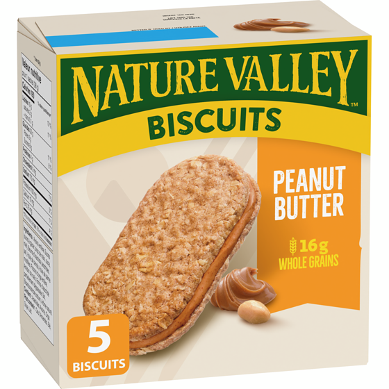 Nature Valley Biscuits, Peanut Butter, Breakfast Snacks, 5 ct 190 g, $1.97/100g