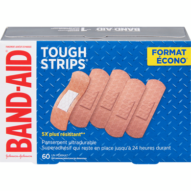 Band-Aid Pansements Tough-Strips 60 ea, 0,22 $/1ch