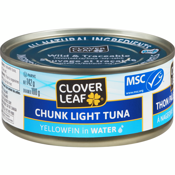 Clover Leaf Chunk Light Yellowfin Tuna, In Water 142 g, $2.11/100g