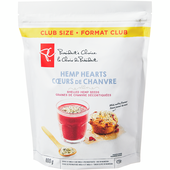 le Choix du Président Graines De Chanvre, Format Club 800 g, 2,87 $/100g