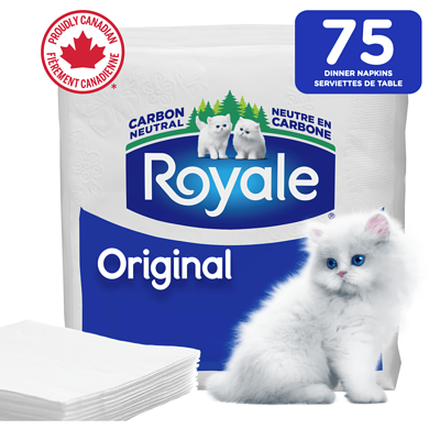 Royale Original 3 Ply Dinner Napkins, 75 Napkins per Pack 75 ea, $0.12/1ea