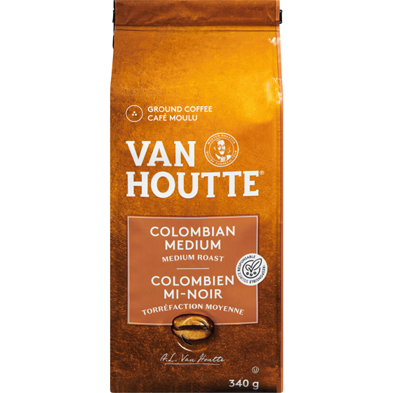 Van Houtte Colombian Medium, Medium Roast, Ground Coffee 340 g, $5.59/100g