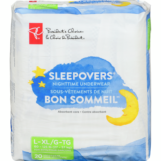 le Choix du Président Sous-Vêtements Pour La Nuit Bon Sommeil Pour Garçons G-TG 20 ea, 0,75 $/1ch