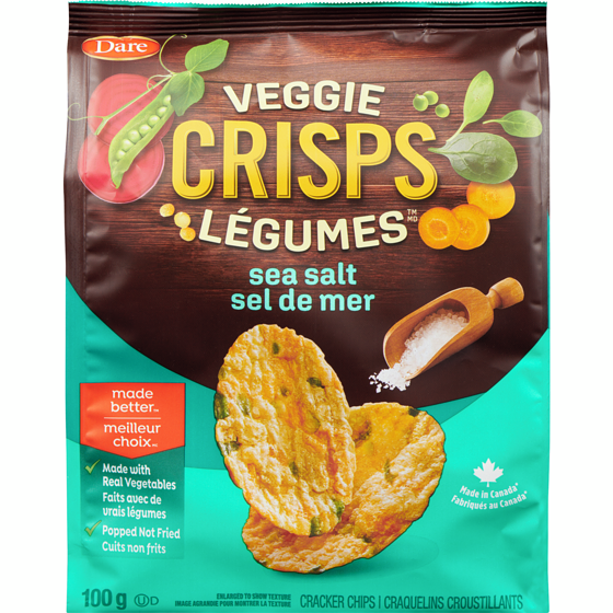 Dare Veggie Crisps Sea Salt 100 g, $2.50/100g