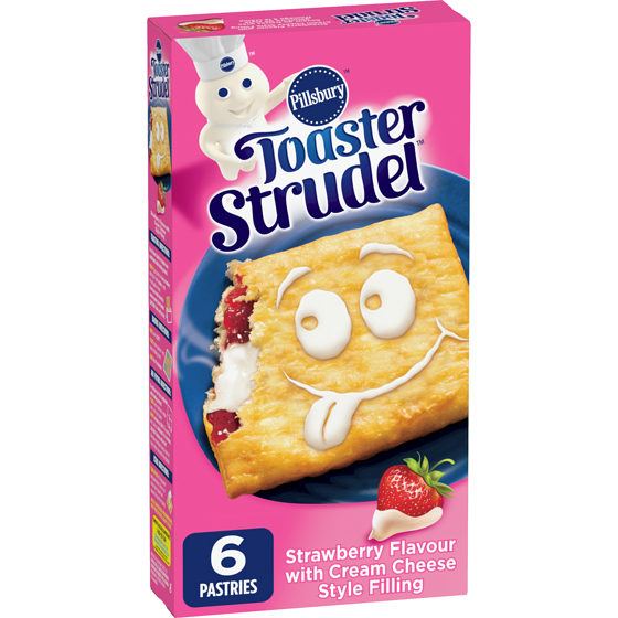 Pillsbury Toaster Strudel Strawberry Flavour With Cream Cheese Style Filling 6 Pastries 326 g, $1.47/100g