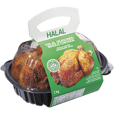 null Halal Rotisserie Chicken  (Available after 11am) 1 kg, $1.30/100g