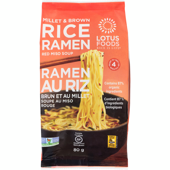 Lotus Ramen de riz brun et millet 80 g, 4,36 $/100g