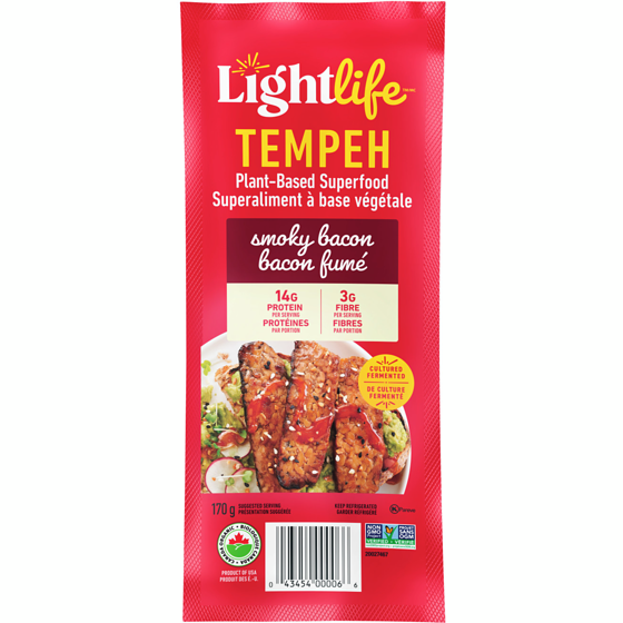 Lightlife Lanières de bacon tempeh fumé biologique à base végétale 170 g, 3,82 $/100g