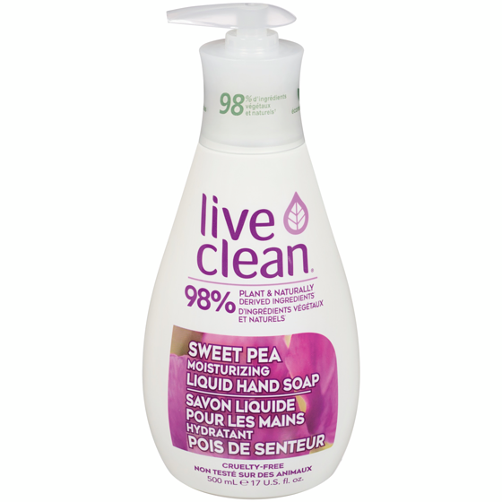 Live Clean Sweet Pea Moisturizing Liquid Hand Soap 500 ml, $1.40/100ml