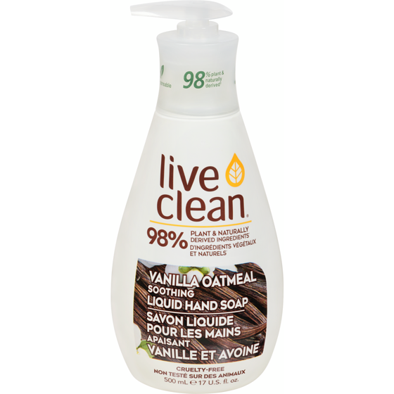 Live Clean Vanilla Oatmeal Soothing Liquid Hand Soap 500 ml, $1.40/100ml
