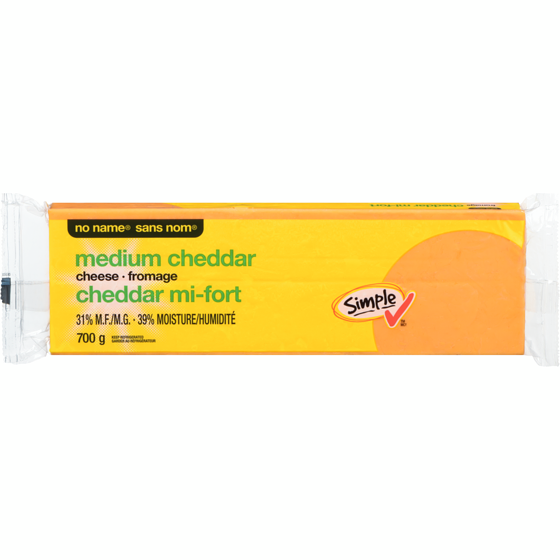 Sans Nom Cheddar mi-fort 700 g, 1,43 $/100g