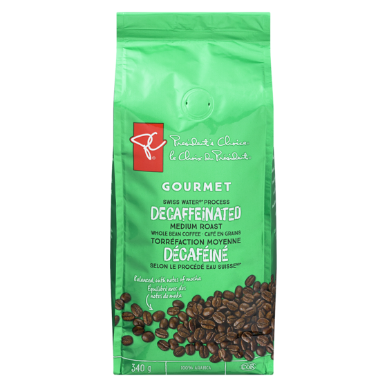 PC 100 Medium Roast Swiss Water Process Decaffeinated Whole Bean Coffee PC.ca
